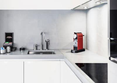 kitchen in Black Pearl hotel suite